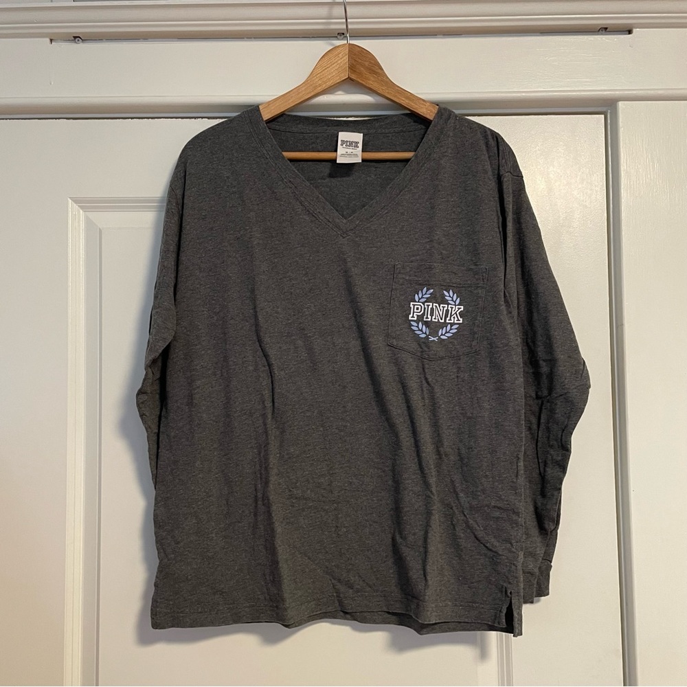 PINK Long Sleeve V-neck T-Shirt